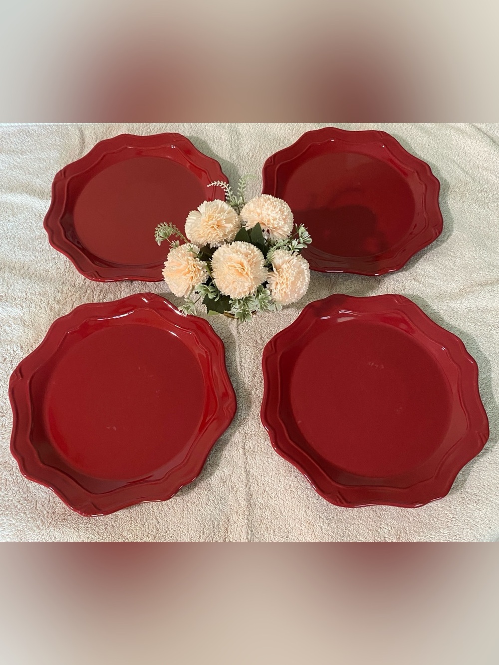 Princess House Red Dinner Plates - Set of 4